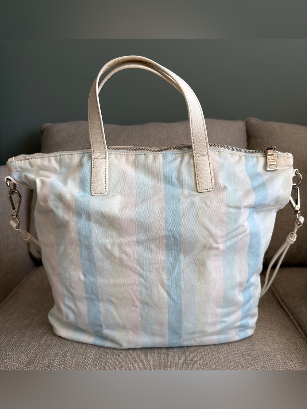 Vintage Prada Tessuto Stampato 2WAY Tote / Shoulder Bag B2052G - Picture 2 of 11